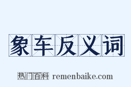 象车反义词是什么意思的图片